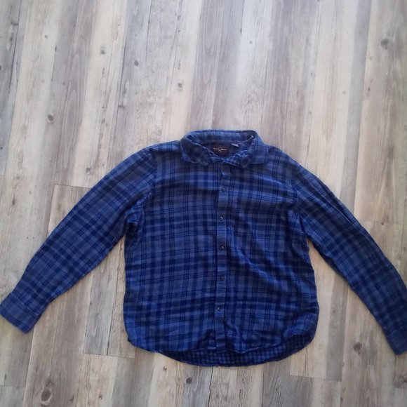 Black Brown 1826 Mens Flannel Button Shirt - Picture 1 of 3